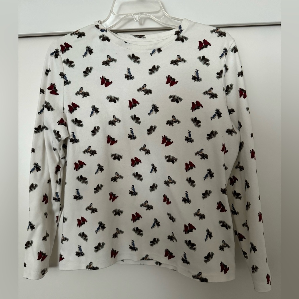 Croft & Barrow Christmas Long Sleeve Pullover Top Size Petite L